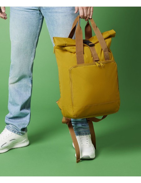 BAG-BG118L-Recycled Twin Handle Roll-Top Laptop Backpack