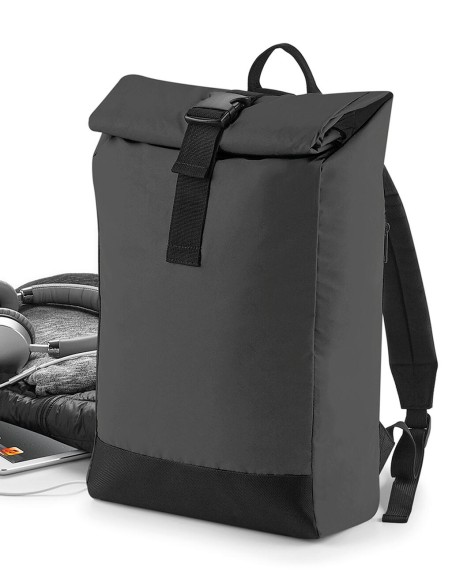 BAG-BG138-Reflective Roll-Top Backpack