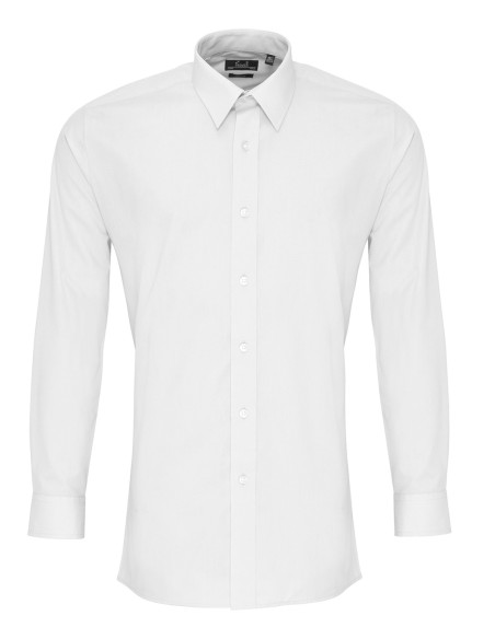 P-PR204-Mens Long Sleeve Fitted Poplin Shirt