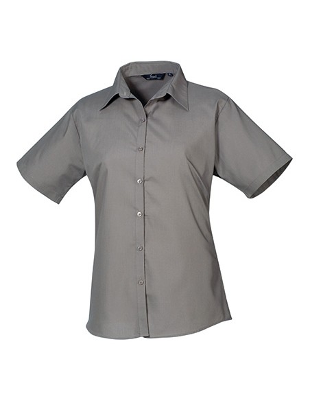 P-PR302-Womens Poplin Short Sleeve Blouse