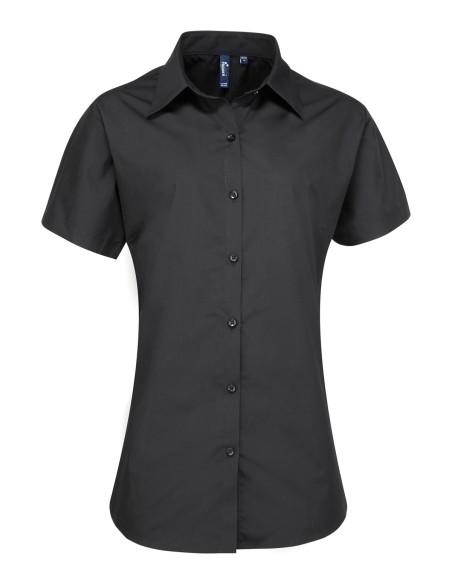 P-PR309-Chemise à manches courtes en popeline Supreme Femme