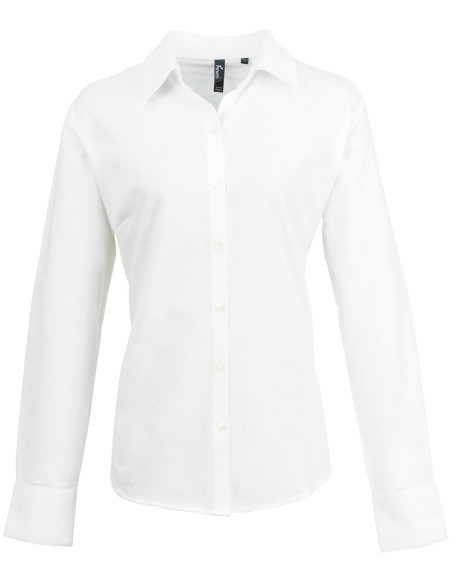 P-PR334-Chemise Oxford à manches longues Signature Femme