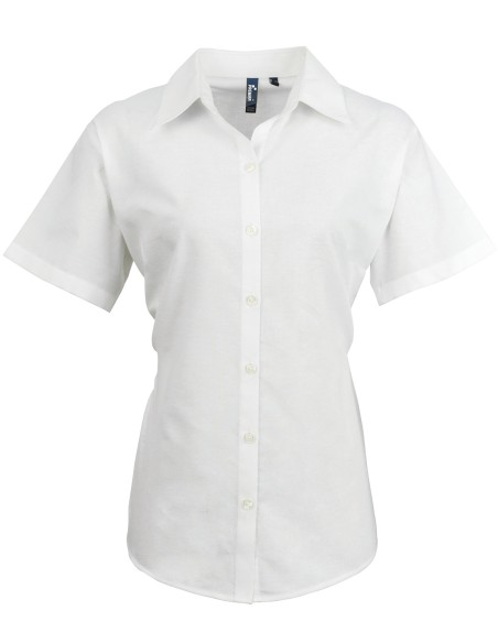 P-PR336-Chemise Oxford à manches courtes Signature Femme