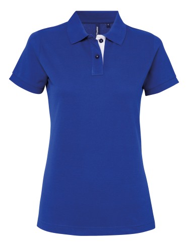 ASQ-AQ022-Womens Classic Fit Contrast Polo