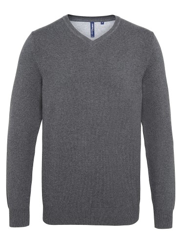 ASQ-AQ042-Mens Cotton Blend V Neck Sweater