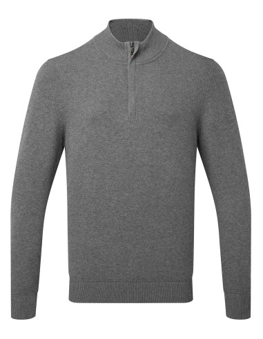 ASQ-AQ048-Mens Cotton Blend 1/4 Zip Sweater