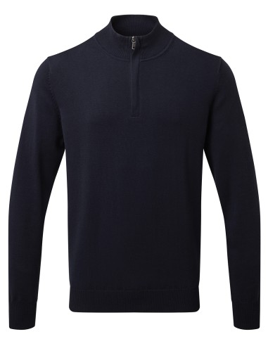 ASQ-AQ048-Mens Cotton Blend 1/4 Zip Sweater