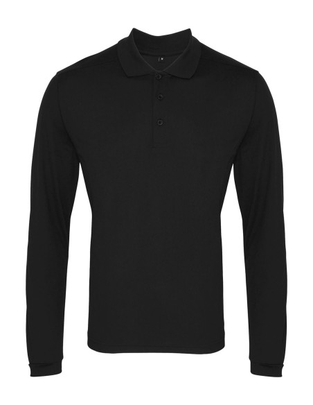 P-PR617-Polo piqué Coolchecker à manches longues pour hommes
