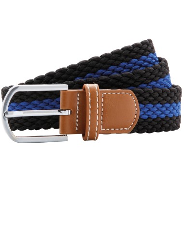 ASQ-AQ901-Ceinture stretch tressée à rayures bicolores