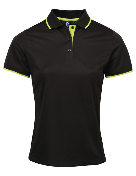 P-PR619-Womens Contrast Coolchecker® Polo