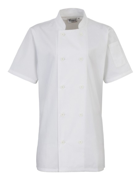 P-PR670-Veste de cuisinier à manches courtes Femme