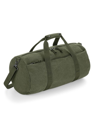 BAG-BG655-Vintage Canvas Barrel Bag