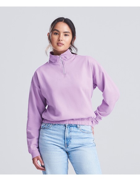AWD-JH037-Womens Cropped 1/4 Zip Sweat