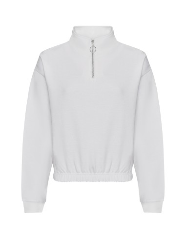 AWD-JH037-Womens Cropped 1/4 Zip Sweat