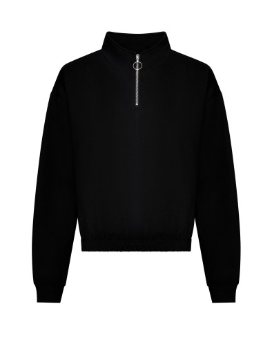 AWD-JH037-Womens Cropped 1/4 Zip Sweat