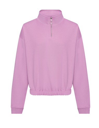AWD-JH037-Womens Cropped 1/4 Zip Sweat