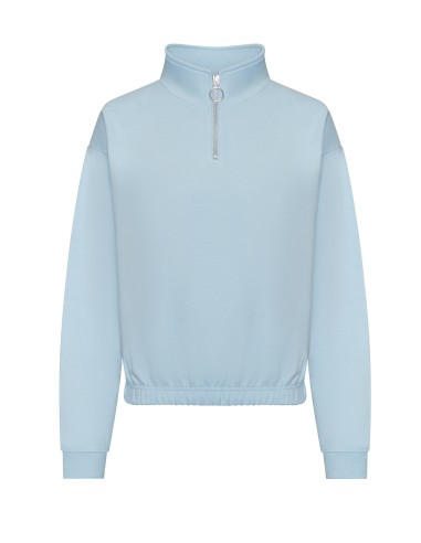 AWD-JH037-Womens Cropped 1/4 Zip Sweat