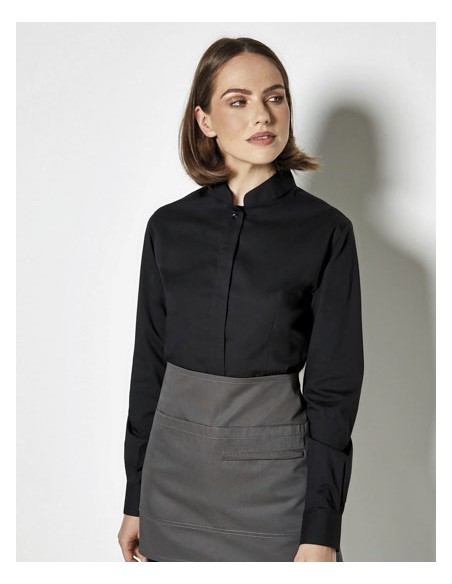 BAR-KK740-Womens Tailored Fit Shirt Mandarin Collar Long Sleeve