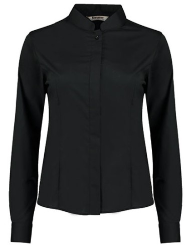 BAR-KK740-Womens Tailored Fit Shirt Mandarin Collar Long Sleeve