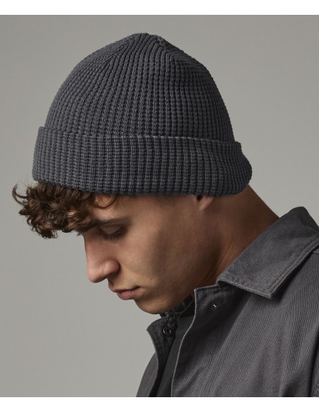 BEE-B52N-Organic Cotton Waffle Beanie