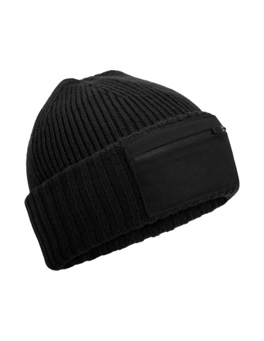 BEE-B334R-Zip Patch Beanie