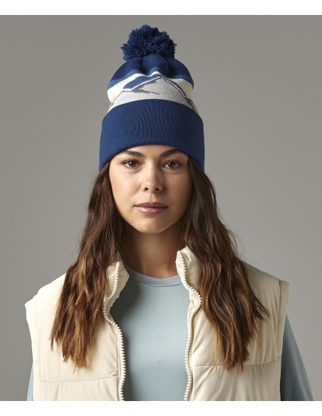 BEE-B395R-Mountain Peaks Pom Pom Beanie