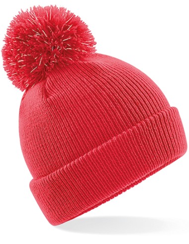 BEE-B406B-Junior Reflective Bobble Beanie