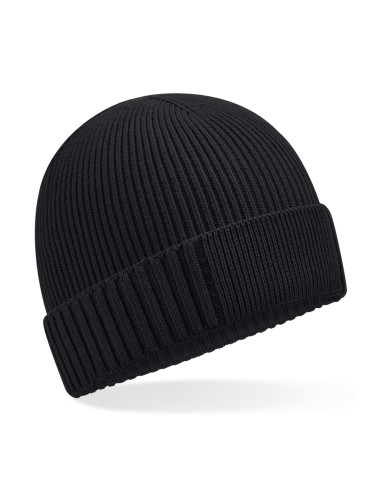 BEE-B438N-Organic Cotton Engineered Patch Beanie