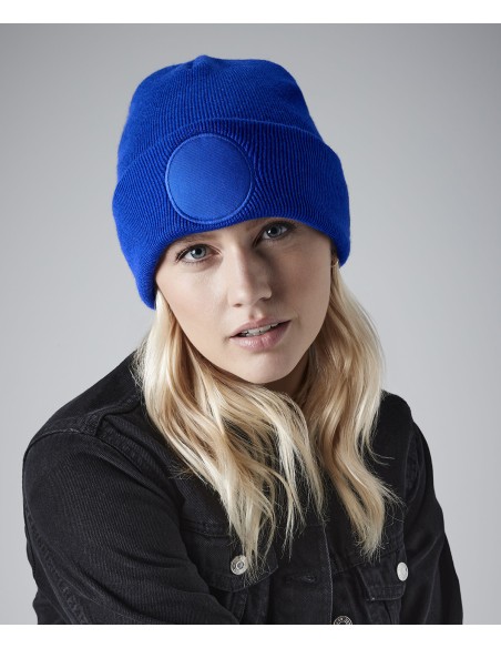 BEE-B446-Circular Patch Beanie