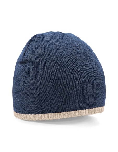 BEE-B44C-Two-Tone Pull-On Beanie