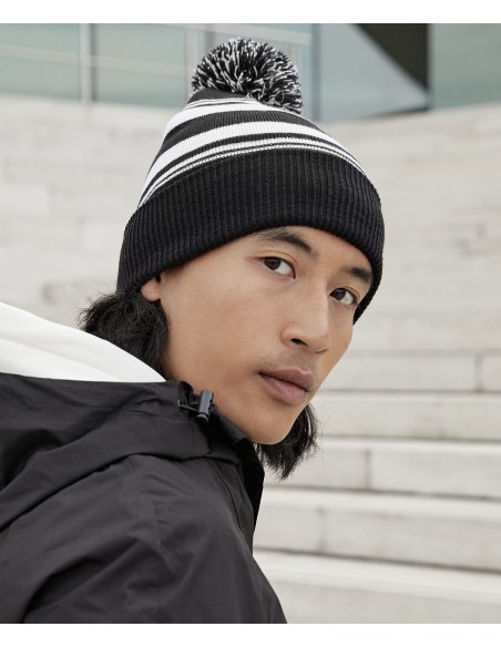 BEE-B473R-Striped Fan Beanie