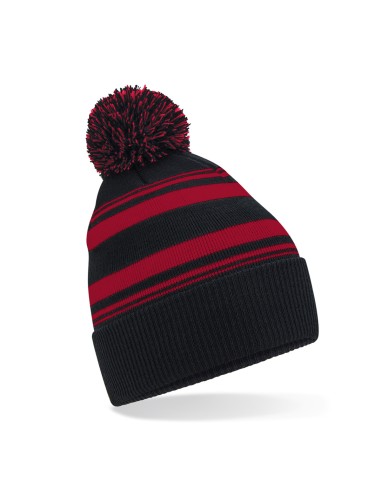 BEE-B473R-Striped Fan Beanie