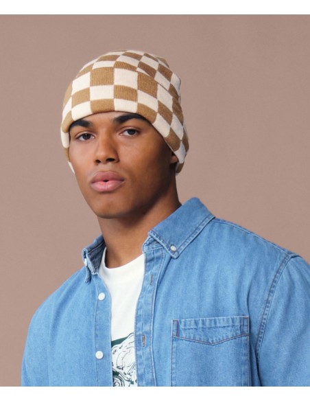 BEE-B531-Checkerboard Beanie