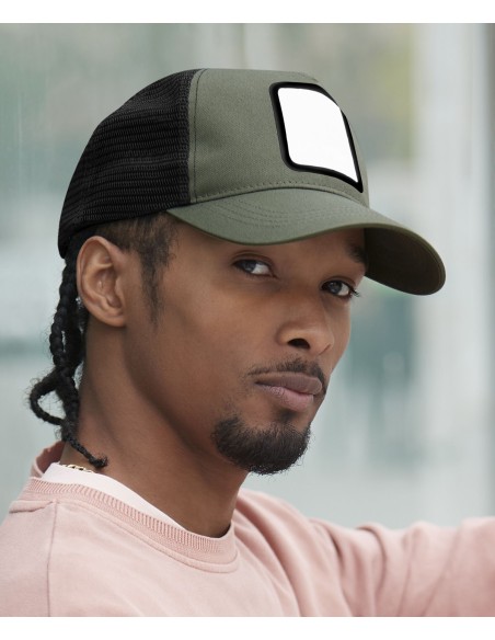 BEE-B636-Appliqué Patch 5 Panel Trucker