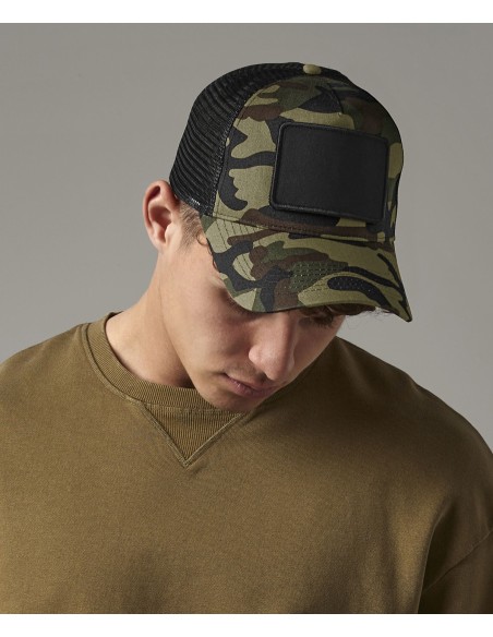BEE-B641-Removable Patch Snapback Trucker