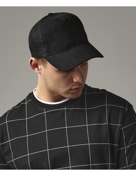 BEE-B643-Suede Snapback Trucker