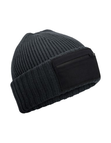 BEE-B334R-Zip Patch Beanie