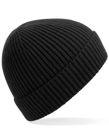 BEE-B380-Engineered Knit Ribbed Beanie