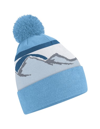 BEE-B395R-Mountain Peaks Pom Pom Beanie