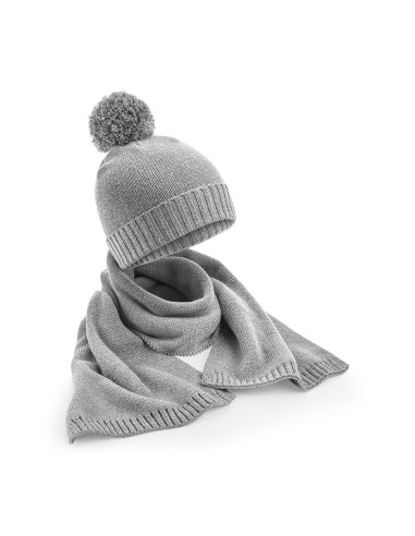 BEE-B401-Knitted Scarf and Beanie Gift Set