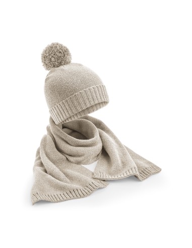 BEE-B401-Knitted Scarf and Beanie Gift Set
