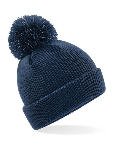 BEE-B406B-Junior Reflective Bobble Beanie