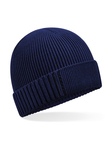 BEE-B438N-Organic Cotton Engineered Patch Beanie