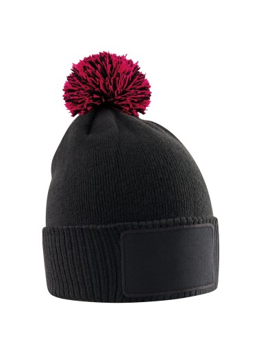 BEE-B443B-Kids Snowstar Patch Beanie