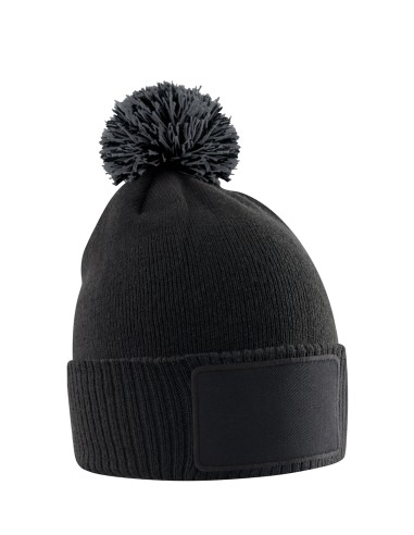 BEE-B443B-Kids Snowstar Patch Beanie
