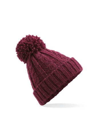 BEE-B480-Cable Knit Melange Beanie