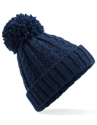BEE-B480-Cable Knit Melange Beanie