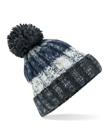 BEE-B486-Corkscrew Pom Pom Beanie