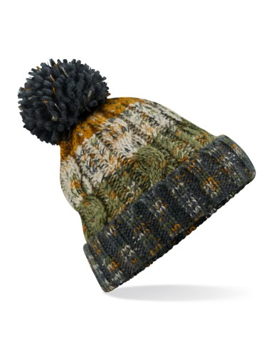 BEE-B486-Corkscrew Pom Pom Beanie