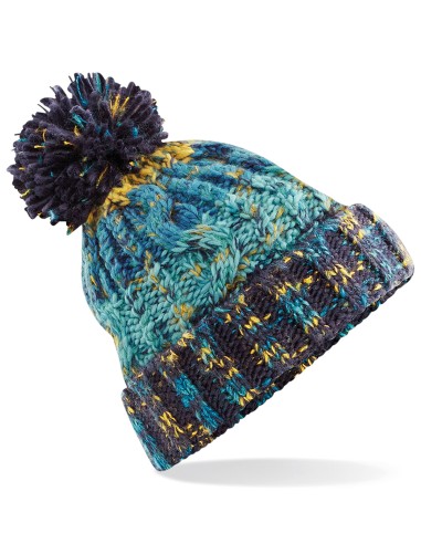 BEE-B486-Corkscrew Pom Pom Beanie
